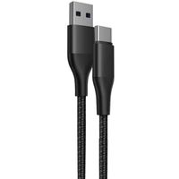 Câble USB-C Nylon Charge Rapide pour Samsung Galaxy S22 5G S23 Ultra S23+ S22 Plus S21 FE S21 Ultra S20 FE S10 S10e - Noir 1M