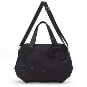 SACOCHE Sanrio Hello Kitty noir sac à bandoulière Yk2 grande capacité Anime pliant voyage Portable multifonctionnel sac à bagages en A89