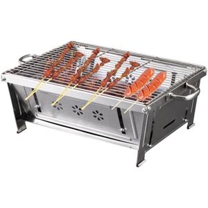 BARBECUE Barbecue À Charbon De Bois - En Acier Inoxydable - Portable - Pliable - Pour Les Fêtes De Jardin En Plein Air - Barbecue De [n1750]