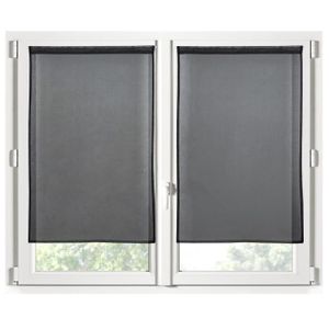 Daliena Rideau Brise-bise Brodé Avec Barre Perforée Pour Cuisine, Salon, Cafés, Magasins, Gris, (l X H) 90 X 80 Cm, 1 Pièce