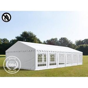 TONNELLE - BARNUM Tente de réception autoportante - ECONOMY - 5x12m - PVC ignifugé M2 - Blanc