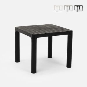 TABLE BASSE Table basse carré 45x45 cm café bar jardin intérieur extérieur Aviat - Noir - Contemporain - Design - Mat