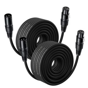 CÂBLES - JACK Cable Xlr 20M 2 Paquet Cable Microphone Xlr Male F