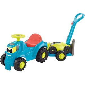 TRACTEUR - CHANTIER Porteur Tracteur remorque + tondeuse 103,5 cm - ECOIFFIER - Pour bébé - Multicolore - Origine France Garantie