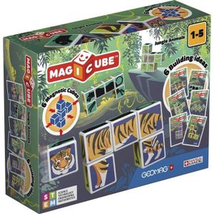 ASSEMBLAGE CONSTRUCTION Geomag MagiCube 145 Jungle animals - Constructions Magnetiques et Jeux Educatifs, 6 Cubes Magnetiques