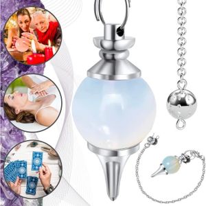 Pendule De Radiesthésie Et Guérison – Cristal De Quartz Et Pierres Précieuses, Neuf