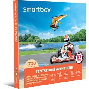 COFFRET SÉJOUR SMARTBOX - Coffret Cadeau - TENTATIONS AVENTURE - 1700 activités : conduite sportive, vol en ULM, kayak et bien d'autres