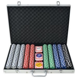 MALETTE POKER Jeu de carte - VIDAXL - Poker avec 1000 jetons Alu
