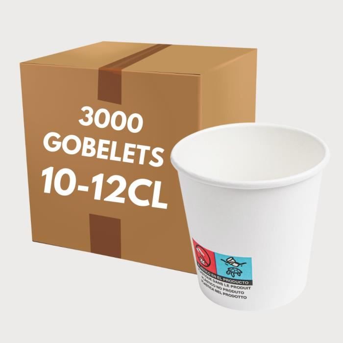 25 Gobelets carton gris 21 cl - Vaisselle jetable discount