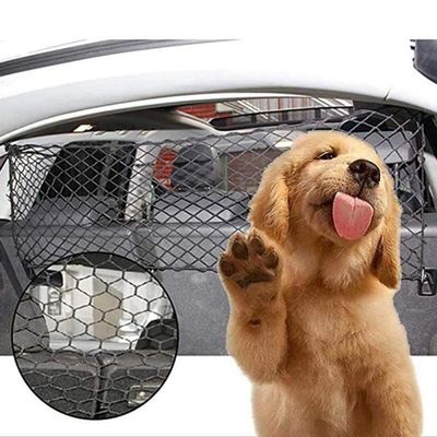 Filet De Protection Pour Coffre De Voiture - 115 X 62 Cm - Avec 2 Cordes Et 4 Crochets - Idéal Pour Chien, Sécurité En Conduite