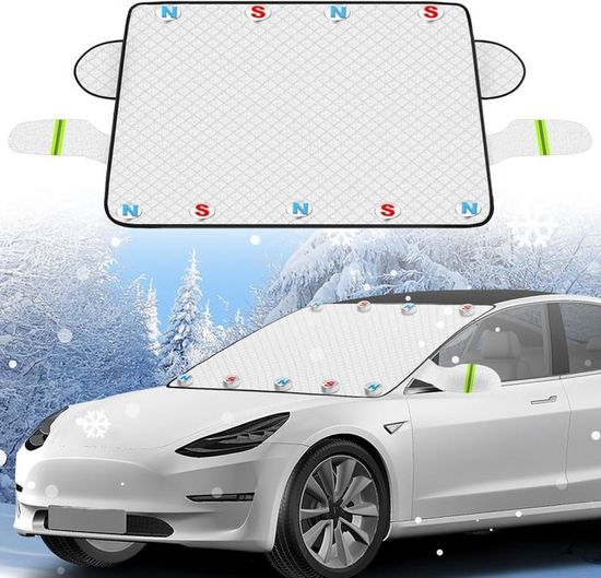 Couverture Pare-Brise Voiture, Protection Pare Brise Hiver, Pare-Brise Avant Voiture Bâche Pare