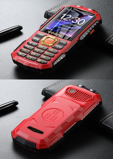 Enceinte Bluetooth Portable Fangxuee - Son Surround 3D, Basses Puissantes - Robuste, Anti-chocs - Rouge Vif