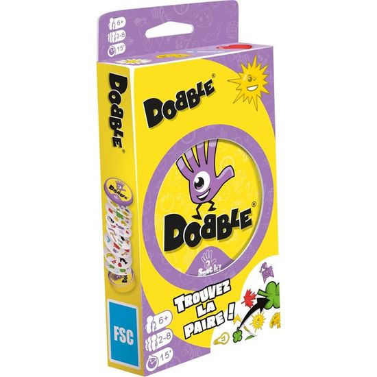 Dobble Classique – Jeu De Rapidité Et D’observation En Boîte Métal, Pour 2 à 8 Joueurs Dès 6 Ans – 5 Mini-jeux Inclus