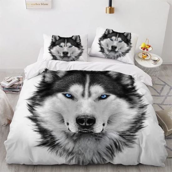 Rouge Blanc Gris Parure De Lit 140X200Cm Motif Carré Housse De Couette