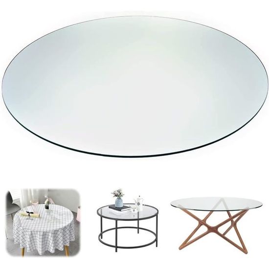 AJSJ Protecteur De Couverture Table Transparent, Tapis Anti Chaud Nappes Transparentes Pour Bureau Ordinateur Canape A Manger 2mm Ronde 55cm