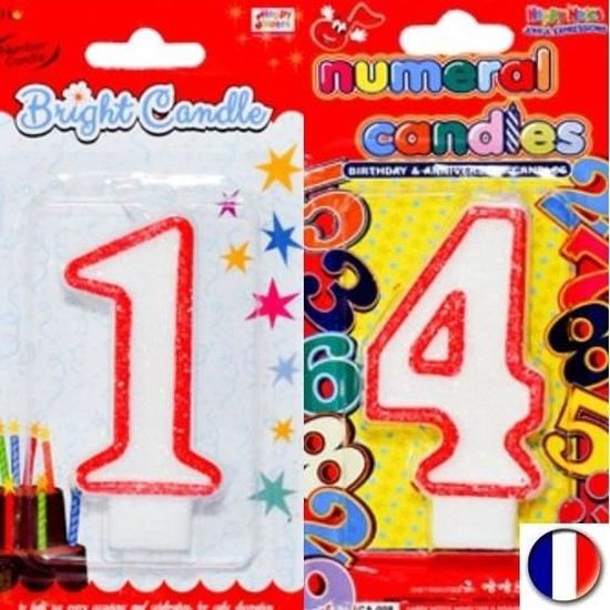 2 Bougies Pour Gateau D Anniversaire 7 Cm Chiffres 1 4 Nombre 14 Et 41 Ans Cdiscount Maison