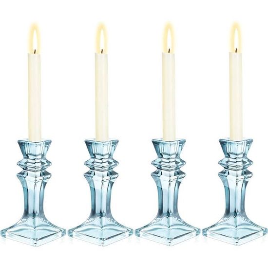 Lot De Bougeoirs En Verre Transparent - Home Interiors - Vintage - Mariage Ou Déco Intérieure
