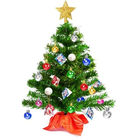 50cm Mini Sapin de Noël Artificiel, Petit Sapin de Noel avec Etoile