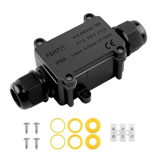 Boîte De Jonction étanche IP68 - 2 à 6 Entrées, Manchons En T, Pour Câbles Auto/domotique/industriel