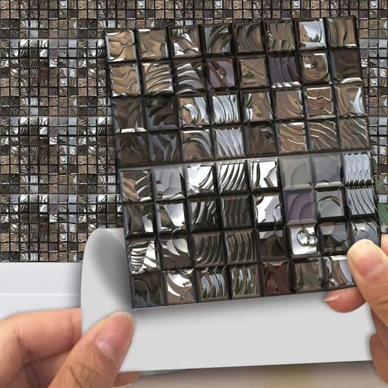 Carrelage Adhésif Mural 3D Hexagone Noir Et Blanc – 4 Dalles 30x30 Cm – Crédence Cuisine Ou Salle De Bain – Résistant à La Chaleur