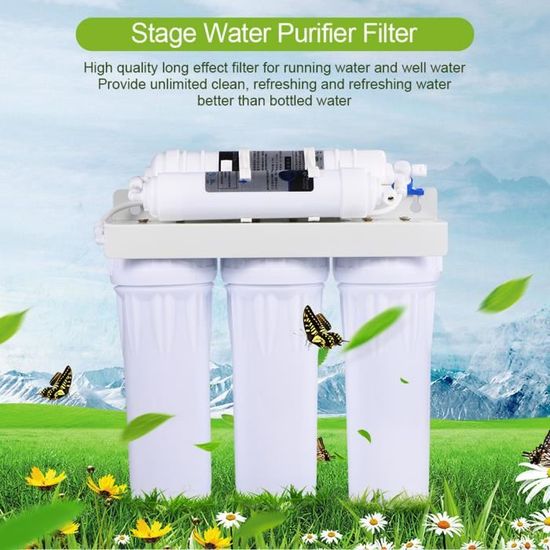 FLE-Filtre à eau Maison de fontaine de système de filtration d'eau potable  de filtre d'épurateur d'eau de 5 étapes - Cdiscount Bricolage