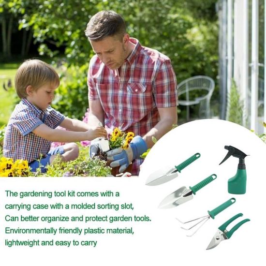 Outils de jardinage roses pour enfants – Comprend un sac fourre-tout robuste, un arrosoir, des gants, des pelles, des piquets de jardin et un Outils de jardinage roses pour enfants – Comprend un sac fourre-tout robuste, un arrosoir, des gants, des pelles, des piquets de jardin et un