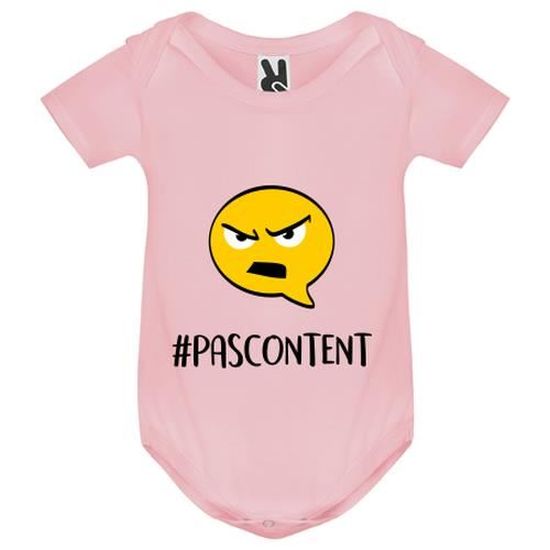 Body Bebe Rose Hashtag Pas Content Bebe Fille Blanc Achat Vente Body Cdiscount