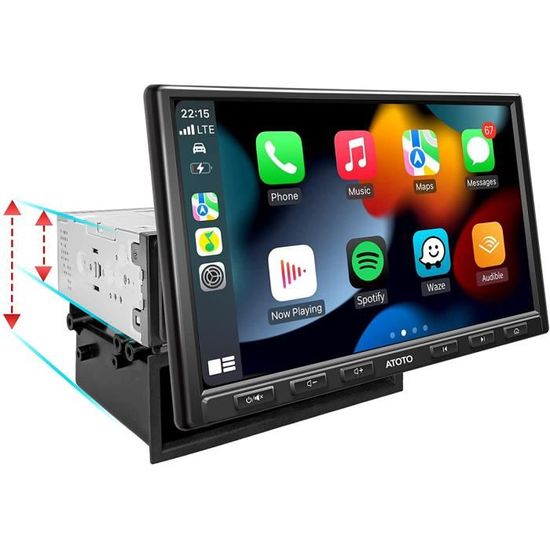 Autoradio ATOTO F7 WE 7 Pouces 2 DIN - CarPlay & Android Auto Sans Fil, écran Tactile, Bluetooth, Entrée Caméra - Modèle F7G2B7WE