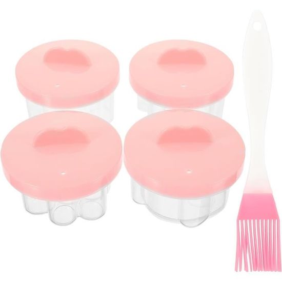 Set De 4 Moules à œufs Pochés En Silicone - Avec Brosse à Huile - Résistant Au Four Et Micro-ondes - 4 Couleurs