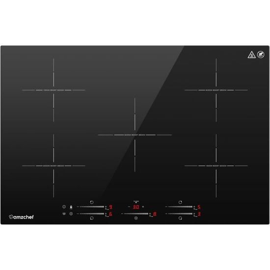 Plaque à Induction 3500 W - 8 Niveaux Température/puissance - Verre Microcristallin - Sécurité Intégrée - Pour Maison, Camping - 3
