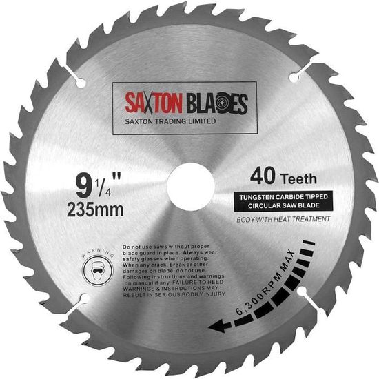 Lame De Scie Circulaire Saxton TCT 136 Mm - 24 Dents, Alésage 20 Mm (bague 16 Mm), Pour Bois, Compatible Bosch/Makita