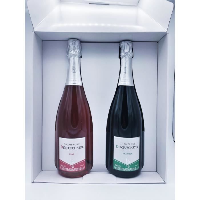 Coffret Satiné Champagne 2 bouteilles 75cl - Direct producteur - Maison Deneufchatel