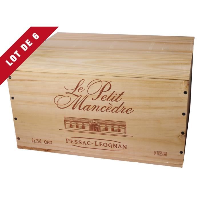 6X La Caisse Bois 6x75cl estampillé Le Petit Mancèdre - coffret