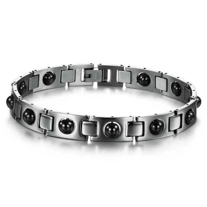 Bijoux Mode luxe Titanium Noir Santé Bracelet magnétique Hommes Amitié Cadeau de Noël Bracelets
