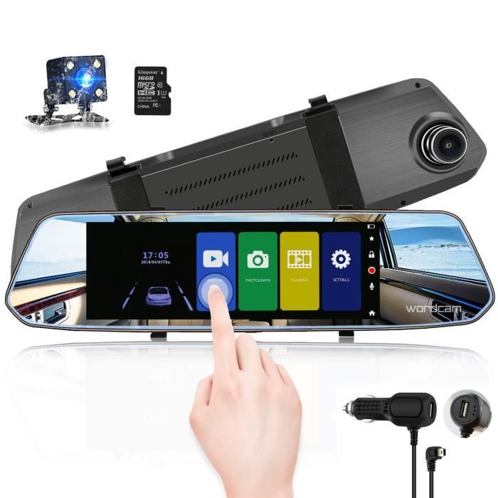 Caméra de recul avec caméra de recul à écran Tactile de 7 Pouces avec caméra de recul 1080p à l'avant et à l'arrière avec caméra