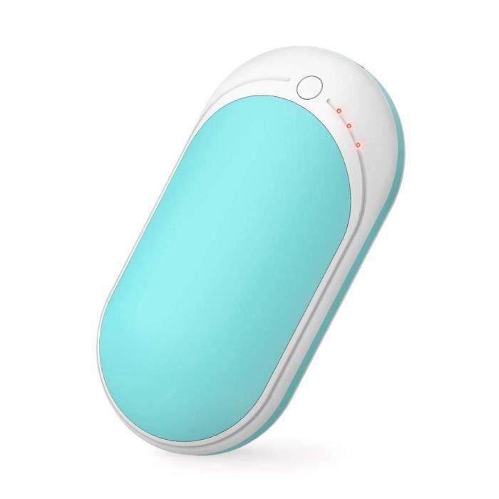 5200mAh Rechargeable Chauffe-Mains-USB Banque d'alimentation, Chaleur Double Face Bleu Aa41253