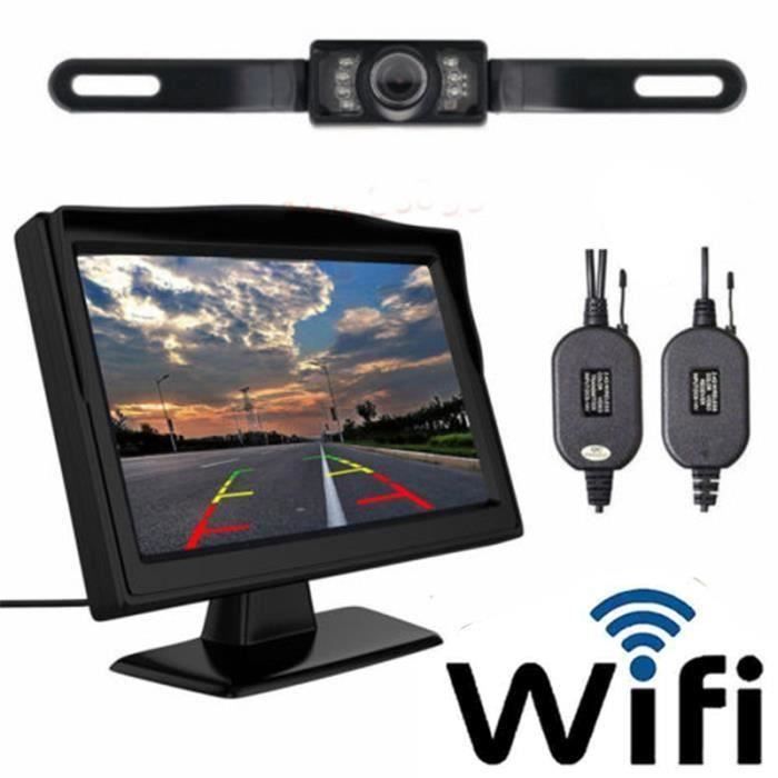 Kit caméra de recul sans fil et moniteur Système de vision arrière Night Vision Waterproof noir