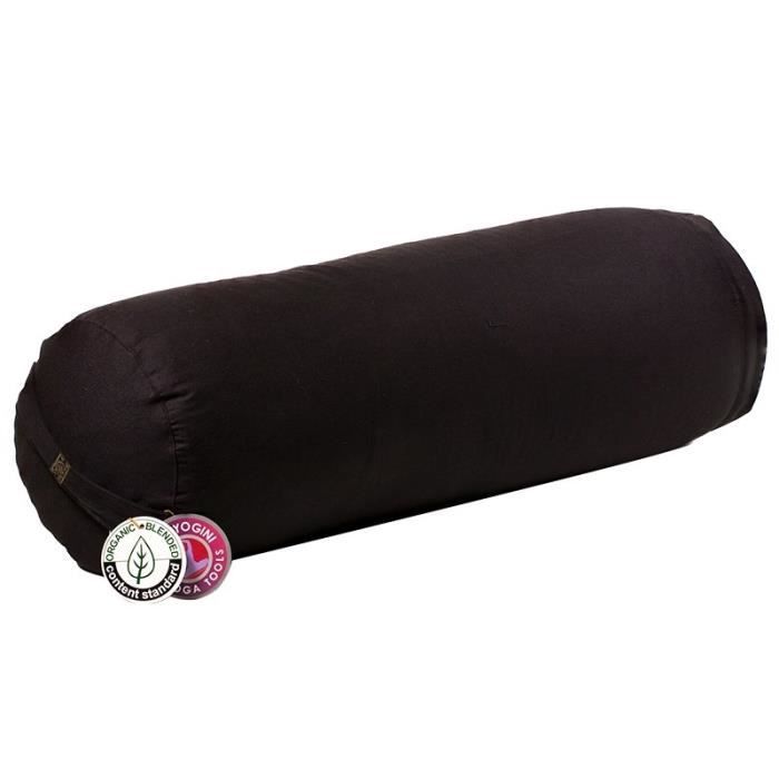 bolster cylindrique coton BIO 60x20 Noir