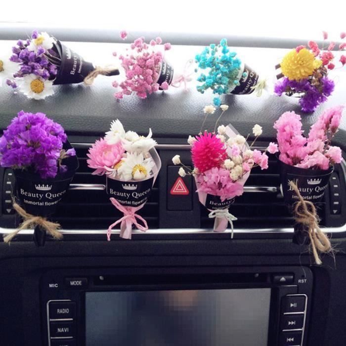 Air Vent Freshener Fleurs séchées Bleu Blanc Rose Violet gypsophile pour Air purifiant Stress Décor voiture Soulager LIA12357
