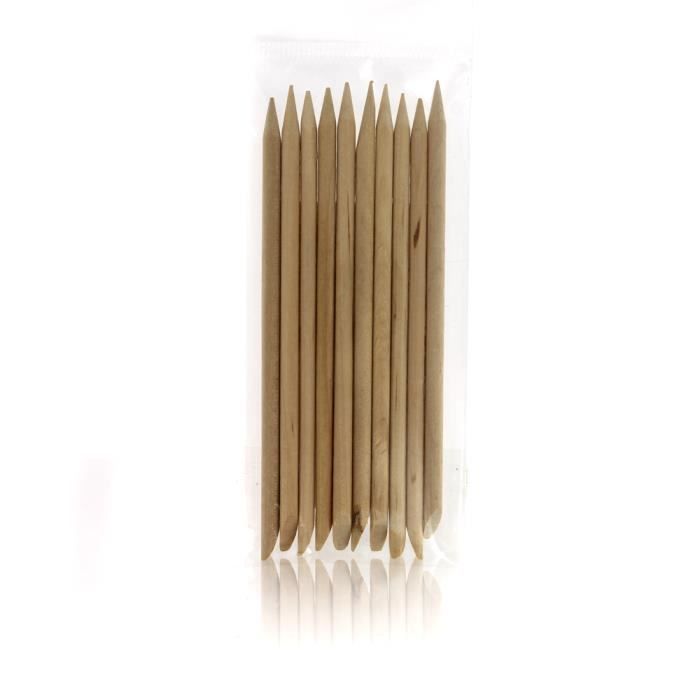 Bâtonnet manucure bois 95mm x10 Beautélive - Accessoires manucure Ongles