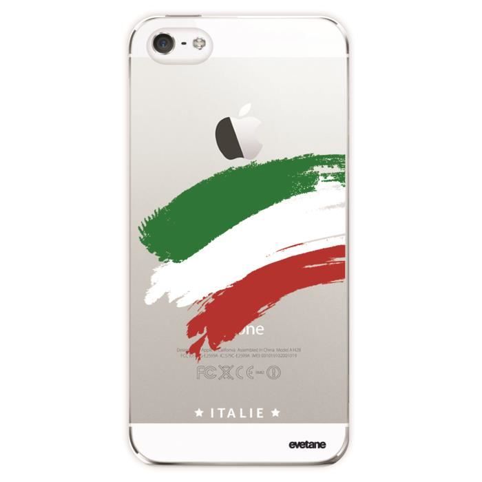 Coque iPhone SE / 5S / 5 rigide transparente Italie Ecriture Tendance et Design Evetane