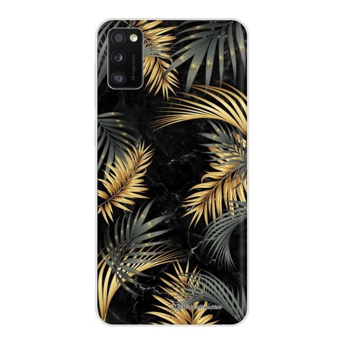 Coque Samsung Galaxy A41 360 intégrale transparente Feuilles de Palmier Noir Ecriture Tendance Design La Coque Francaise.