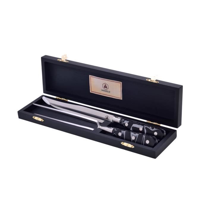 LAGUIOLE - Laguiole 40268474 Set à Découper (31 cm) en Acier Inoxydable et avec Manche en Résine - Acier Inoxydable