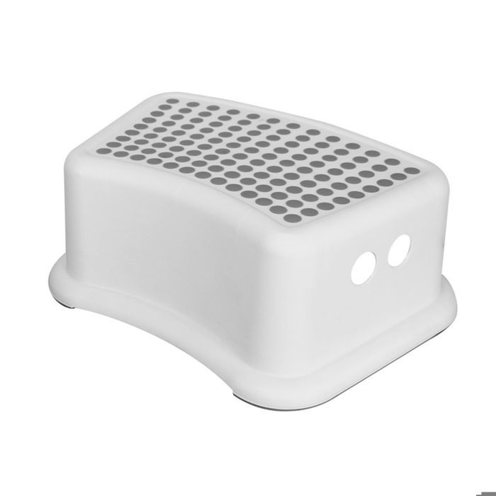 Marchepied antidérapant 13 cm en plastique - Blanc et Gris - Monsieur Bébé