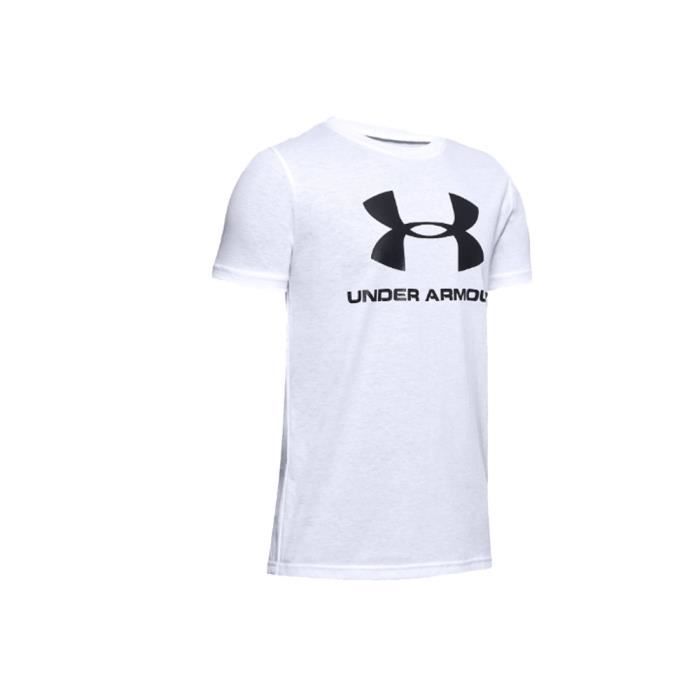 Under Armour Sportstyle Logo Short Sleeve Jr 1330893-100, Enfant, blanc, t-shirt