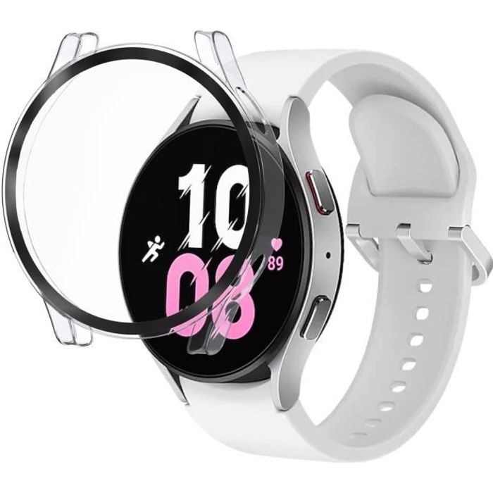 Coque compatible Samsung Galaxy Watch 5 44mm - Protection rigide étui transparent écran verre trempé Phonillico®
