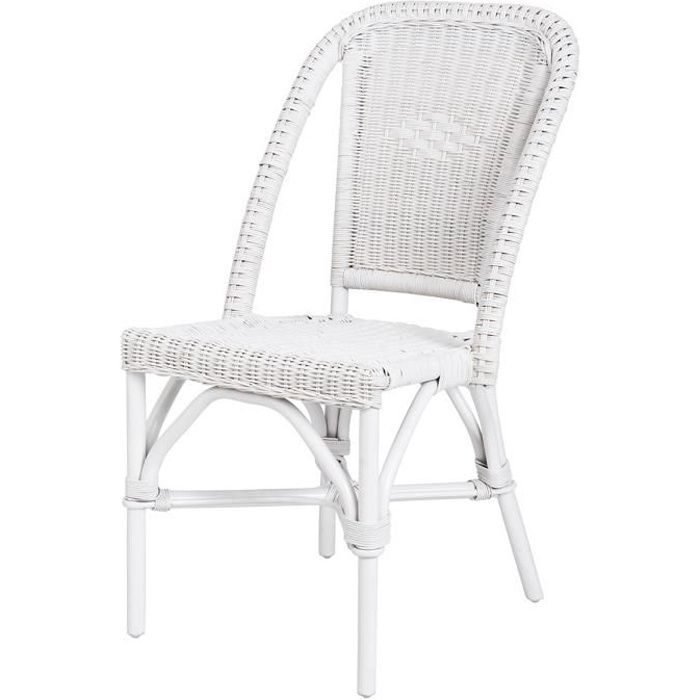 Chaise Selva blanche laquée - rotin