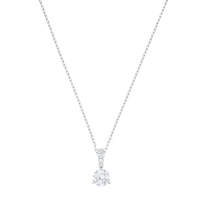 Sautoir - Collier - Pendentif Swarovski Solitaire - Matière:Plaqué
