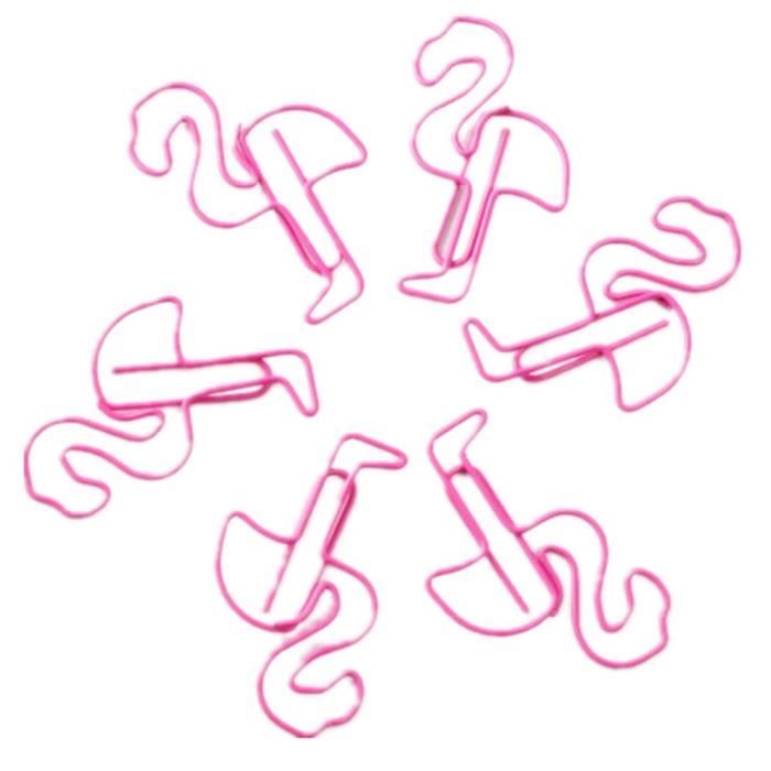 Trixes 10pc Lot Flamingo trombone Signet stationnaire Mini Metal Rose Bureau Maison à l'école