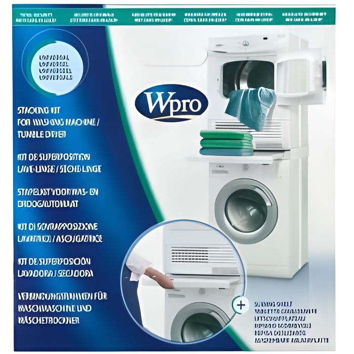 KIT DE SUPERPOSITION AVEC TABLETTE POUR SECHE LINGE LAVE LINGE